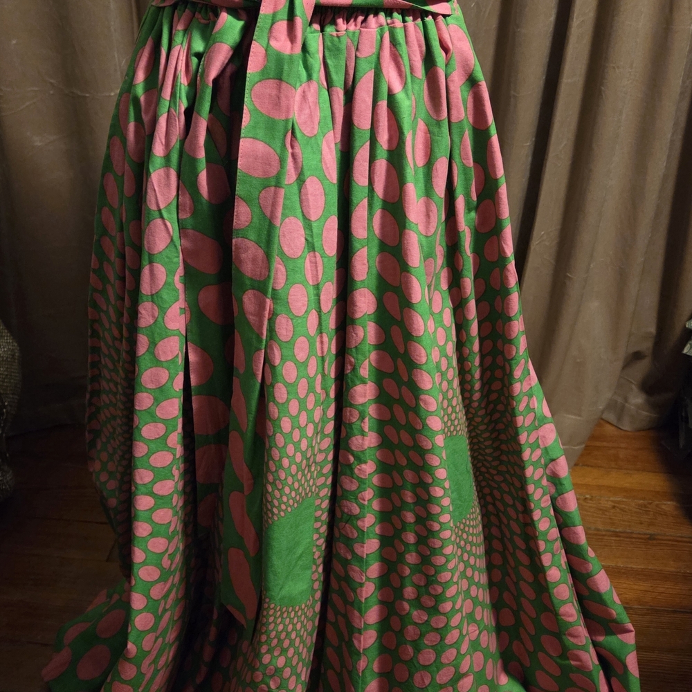 Pink and Green Polka Dot Skirt
